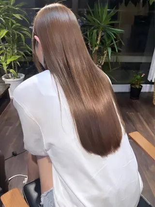 ロング カラー ヘアアレンジ 髪質改善/レイヤー 縮毛矯正/ケラチン耀のヘアスタイル