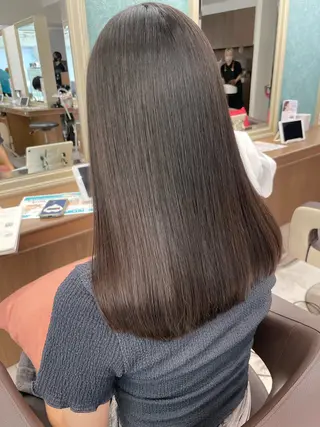 セミロング 店長福島成美/髪質 改善縮毛矯正/カラーのヘアスタイル