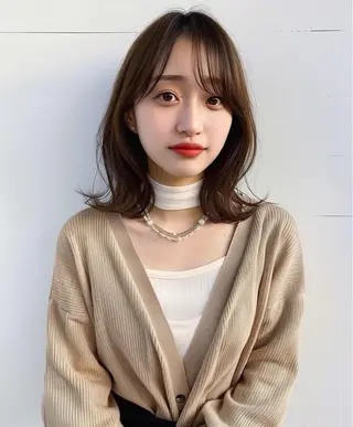 ミディアム 韓国風/髪質改善/ ナガヤアキラのヘアスタイル