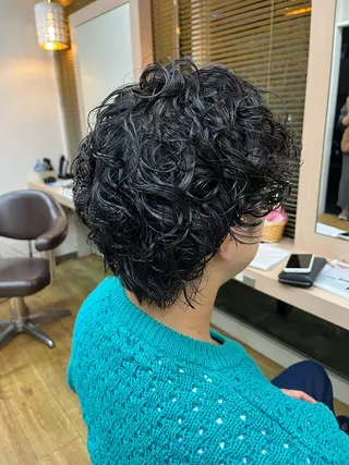 ショート パーマ メンズ そうま みのりのヘアスタイル