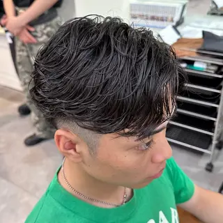 ショート パーマ ヘアアレンジ メンズ 梅田/メンズパーマ /短髪/田中崇奨のヘアスタイル