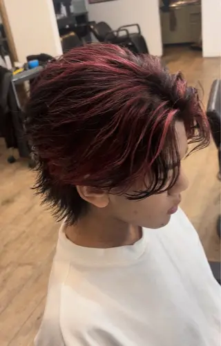 ミディアム カラー メンズ 梅垣 紗英のヘアスタイル