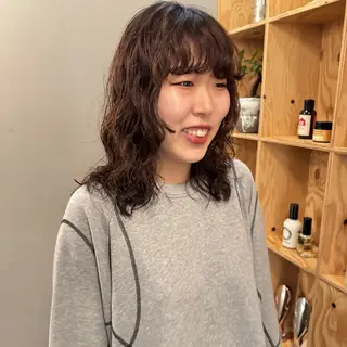 セミロング パーマ 🌿レイヤーボブ/パ ーマ🌿　木梨健太のヘアスタイル