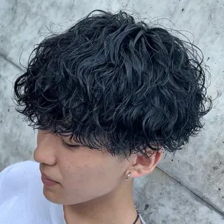 ミディアム パーマ ヘアアレンジ メンズ fifth 石川 凪のヘアスタイル