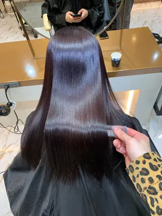 ミディアム カラー パーマ ✨美髪矯正×髪質改善 🍎カイト🍎渋谷のヘアスタイル