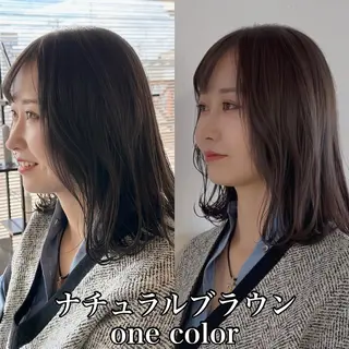 ミディアム カラー 四日市/縮毛矯正/ ダメージレスカラーのヘアスタイル