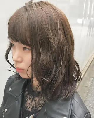 ミディアム カラー パーマ ヘアアレンジ エグチ アキラのヘアスタイル