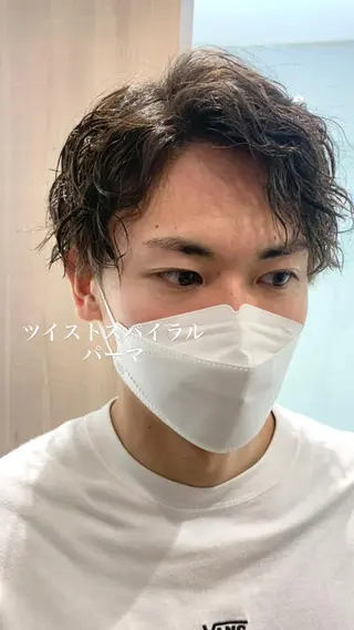 ショート パーマ メンズ 似合わせカラー/艶 髪質改善/ヨシザキのヘアスタイル