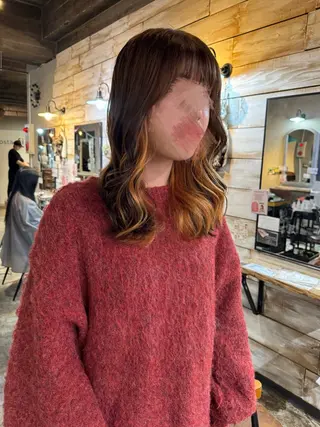 ミディアム クキノケイカ /暖色カラーのヘアスタイル