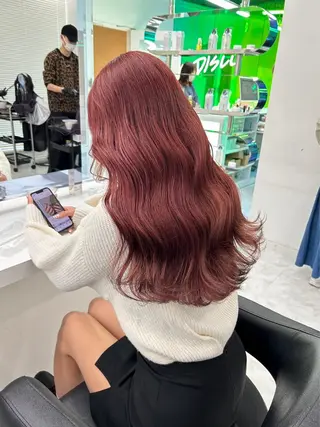 セミロング カラー 大人っぽ♡上品な暖色 ♡ブリーチなし♡のヘアスタイル