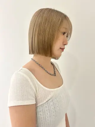 ショート カラー 👔ボブ﹨髪質改善 ストレート🩳ももかのヘアスタイル