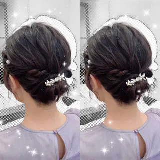 ミディアム ヘアアレンジ 新宿三丁目アイドル ヘアメイクたでぬまのヘアスタイル