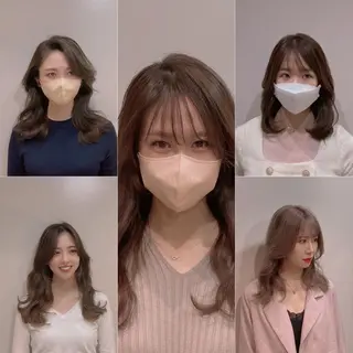 セミロング パーソナルカラー lapiax阿部のヘアスタイル
