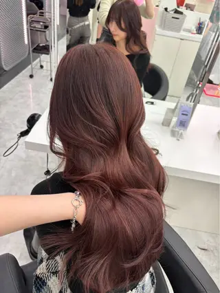 ロング カラー 💖似合わせカラー レイヤー💖縮毛矯正のヘアスタイル