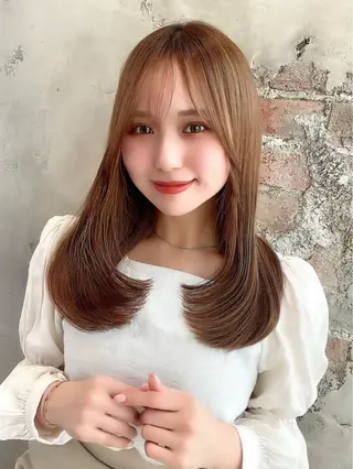セミロング カラー パーマ ヘアアレンジ 🌈小顔似合わせ SHIHO🌈のヘアスタイル
