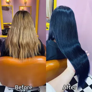ロング シール＋ちび編み込み エクステ梅田🐨のヘアスタイル