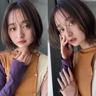 ミディアム 透明感カラー/顔周り 臼井逸美のヘアスタイル