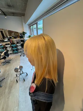 セミロング カラー 縮毛メンズカット モデル募集レオンのヘアスタイル