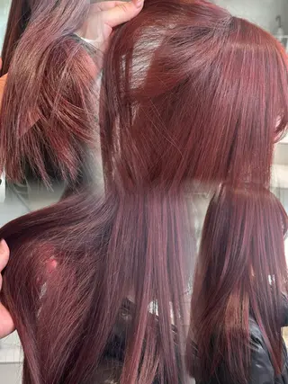 セミロング カラー 🎀暖色カラー🎀 おかだみほのヘアスタイル