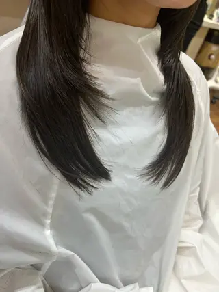 ロング 朝が楽になる艶髪縮毛 ✨中稲明梨のヘアスタイル