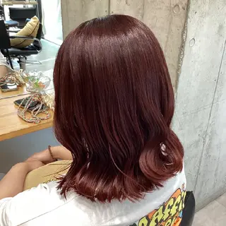 ミディアム カラー ヘアアレンジ/柔らか 艶カラー/AKARIのヘアスタイル