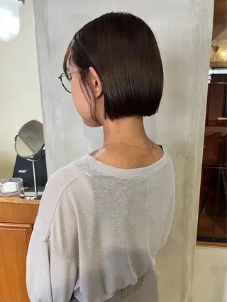 ショート カラー 薬院:今泉/上川美幸 ボブ/顔周りレイヤーのヘアスタイル