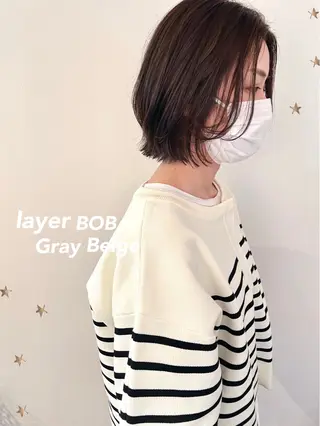 ミディアム カラー 市川 千夏のヘアスタイル