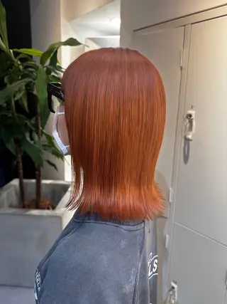ミディアム カラー MIYU透明感カラー ブリーチなしWカラーのヘアスタイル