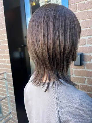 ミディアム カラー 久木原 ゆりのヘアスタイル