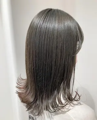 セミロング カラー スキバサミを使わない カット🌼唯🌼のヘアスタイル