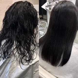 ミディアム カラー パーマ ヘアアレンジ インナー×縮毛矯正 ピンクカラー澤井里菜のヘアスタイル