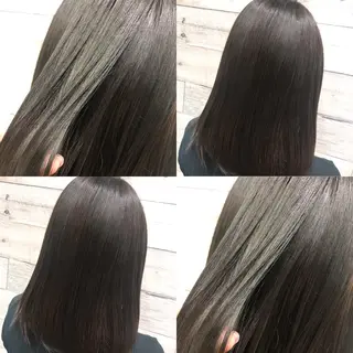 セミロング カラー 予約 停止のヘアスタイル