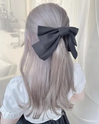ロング クルミ🤍推し活 🎀ピンクカラーのヘアスタイル