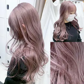 セミロング カラー 🤍ハイトーンカラー 緒方 柚衣🤍のヘアスタイル