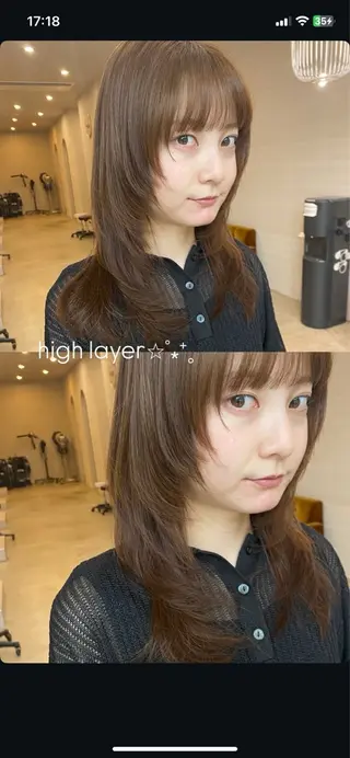 セミロング レイヤー・ハッシュ ・ウルフカット/川崎のヘアスタイル