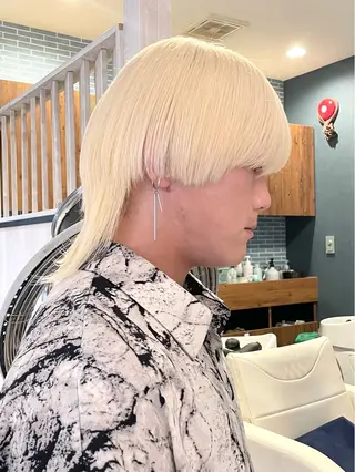 ミディアム カラー メンズ 市川 澪のヘアスタイル