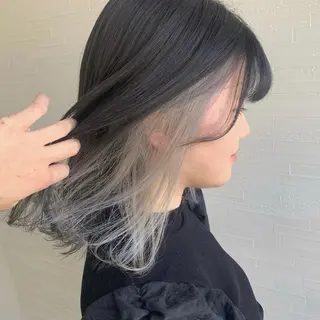 ミディアム カラー 袴田 伊代のヘアスタイル