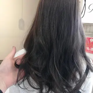 パーマ セミロング カラー hase _のヘアスタイル