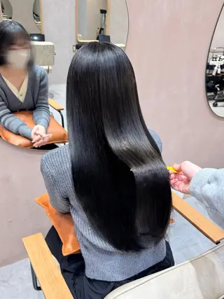 ロング カラー りな🪽カット /縮毛/透明感カラーのヘアスタイル