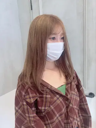 ロング オリーブ カラー✨有坂映哉のヘアスタイル