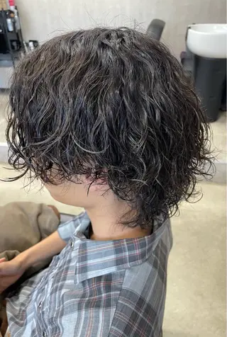 ミディアム パーマ メンズ 大島 渓翔のヘアスタイル
