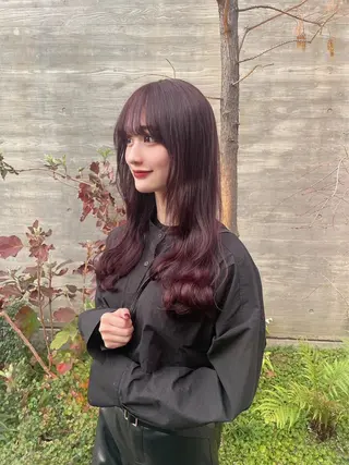 ロング カラー 顔周りカット 【オノザワリョウ】のヘアスタイル