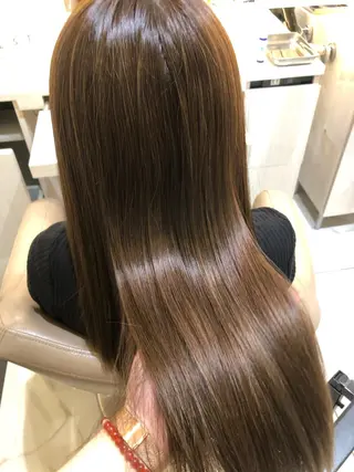 ロング 三箇島陽香/髪質改善 クロスパーマ縮毛矯正のヘアスタイル