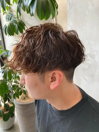 ショート カラー パーマ メンズ 波巻きスパイラルパー マ/シャドウパーマ駿のヘアスタイル