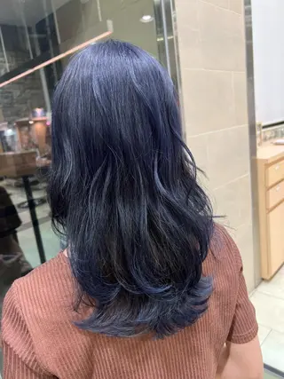 セミロング カラー パーマ チャンモリパーマ/韓 国/Minami🦋のヘアスタイル