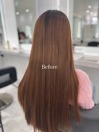 ロング カラー 流行りの透明感カラー ×縮毛矯正🤍ユウのヘアスタイル