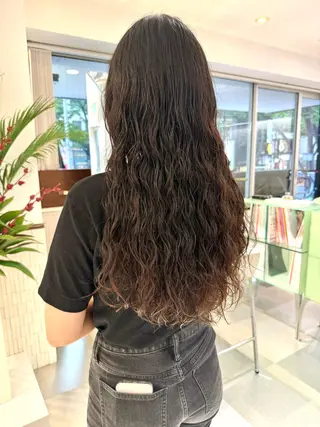 ロング パーマ デジタルパーマ 🌀ボブ　萩原　龍のヘアスタイル