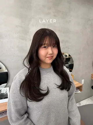 ロング カラー 柔らかレイヤー× 透け感カラー/SUのヘアスタイル