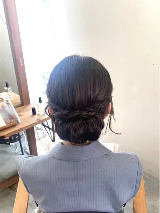 ヘアアレンジ 酸性ストレート/ブリ ーチなしWカラー河本のヘアスタイル