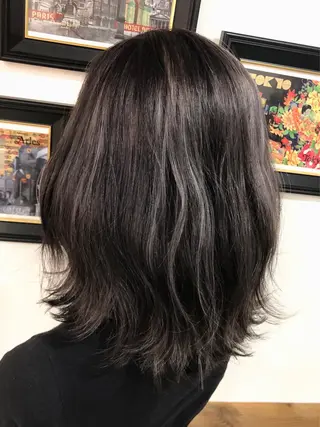 ミディアム カラー パーマ ヘアアレンジ メンズ ネイル マツエク・マツパ 吉田裕太/ハイライト ダブルカラーのヘアスタイル